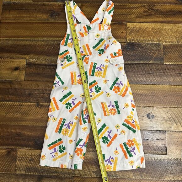 Vintage Tiny Tots Original Overall Size 3-6 Months 70s 80s Orange Yellow Green - Picture 8 of 10